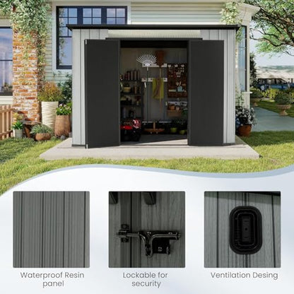 Domi 6.2x9.3 FT Resin Outdoor Storage Shed