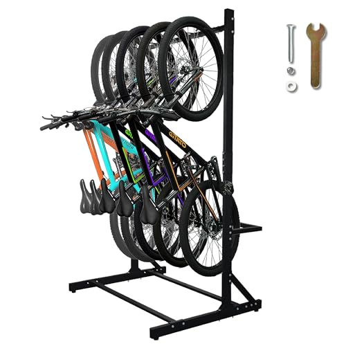 Freestanding 5 Bike Storage Rack Garage Bicycle Organizer Stand