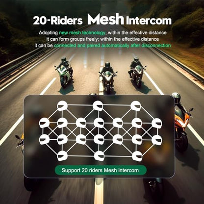 Motorcycle Bluetooth intercom MS20 2000m Helmet Intercom