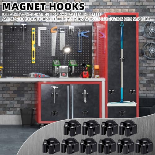 10 Pcs Magnetic Broom Holder Wall Mounted Anti Slip Rack