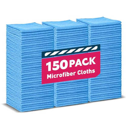 Blue Microfiber Towels Bulk (150 Count)