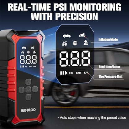 A6 Gear 160 PSI & 7500mAh Tire Inflator Portable Air Compressor