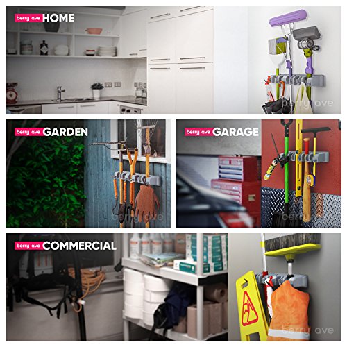 Broom Holder & Wall Mount Garden Tool Organizer (2 Count)