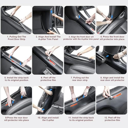 8PCS Door Sill Protector for Tesla Model Y Juniper 2025 (8 Count)