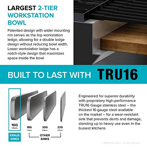 Stainless Steel 57 in Undermount Kitchen Sink KWU210
