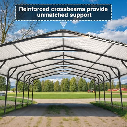 20x30 FT Metal Carport Canopy with Reinforced Base