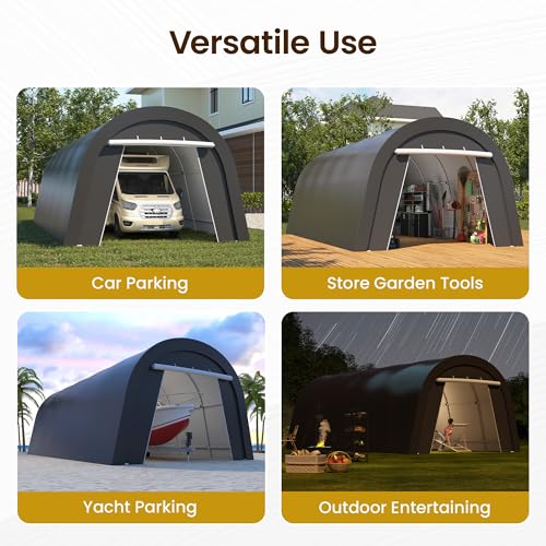 12' x 25' Carport with 6 Heavy Duty Ground Stakes