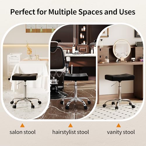 Salon Saddle Stool with Wheels for Esthetician