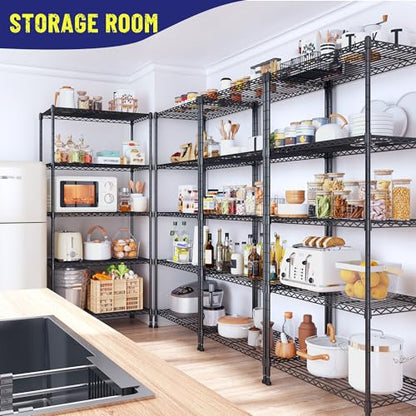 1010LBS Storage Shelves Adjustable Metal shelving Unit 5 Tier Wire Shelving (3 Count)
