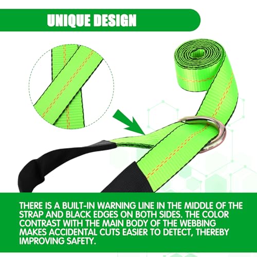 4 Pack 2" X 8ft Lasso Tow Truck Straps with D Ring 11 (4 Count)