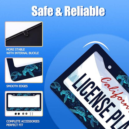 Sea Turtle License Plate Frame Stainless Steel Accessory 12.3"x 6.3"