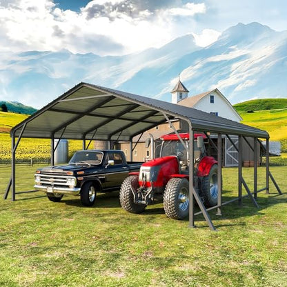 20'x20' Metal Carport with Updated Roof & Enhanced Base