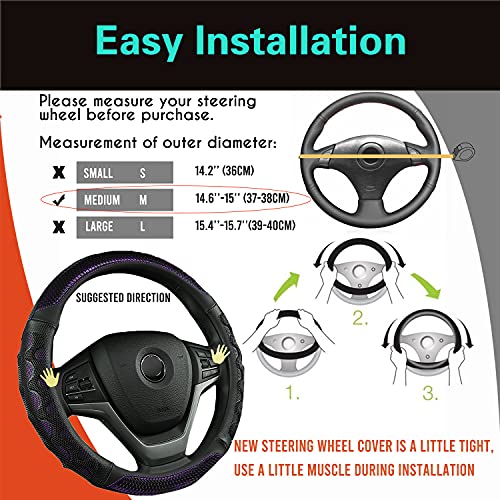 Steering Wheel Cover Great Grip Honeycomb Design 15 Inch
