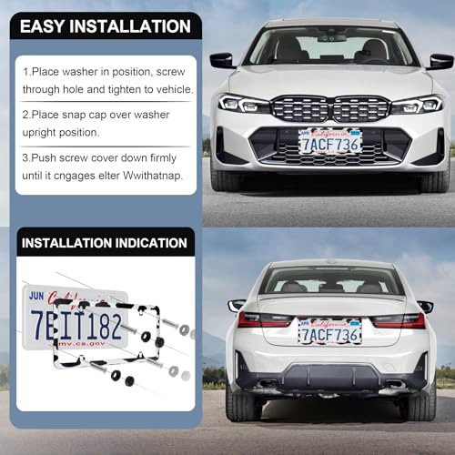 4 Holes Stainless Steel License Plate Frames
