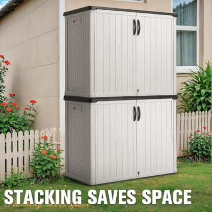 Outdoor Storage Cabinet with Lockable Doors