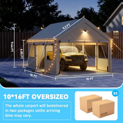 10x16 FT Heavy Duty Carport Canopy