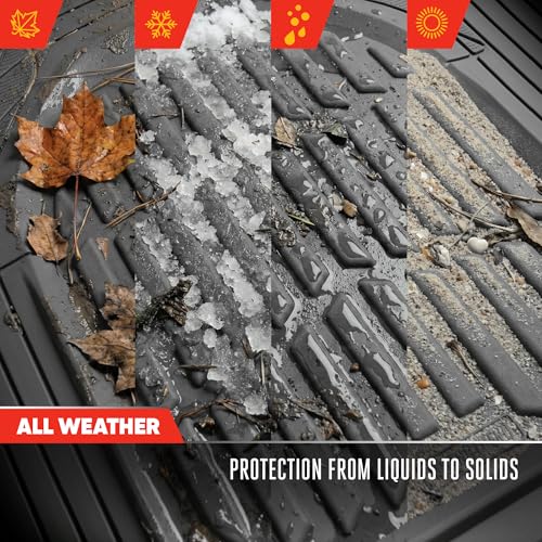 MotorTrend FlexTough Gray Car Floor Mats Rubber All Weather Automotive 2pc