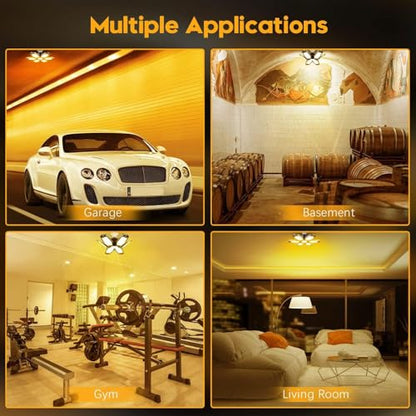 2 Pack Warm Garage Lights