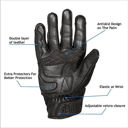 Leather Motorcycle Gloves for Men and Women