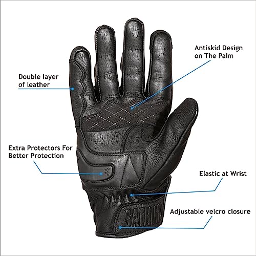 Leather Motorcycle Gloves for Men and Women