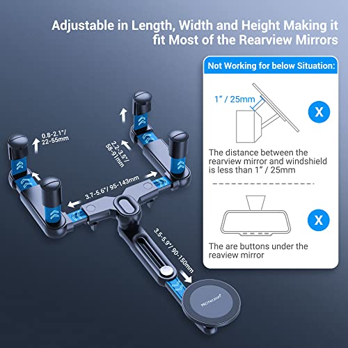 Car Rearview Mirror Magnetic Phone Mount Holder for MagSafe