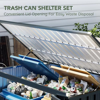 Metal Trash Can Storage Shed 6 x 3 ft