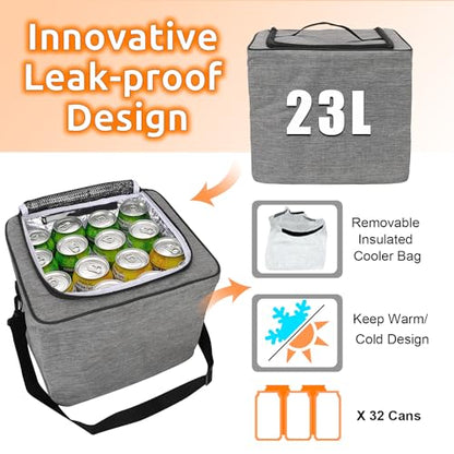 Collapsible Trunk Organizer with Insulated Leakproof Cooler Bag