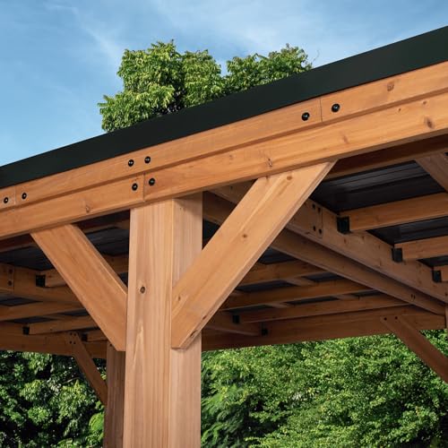 Kingsport 20' x 12' Cedar Wood Outdoor Carport Garage with Heavy