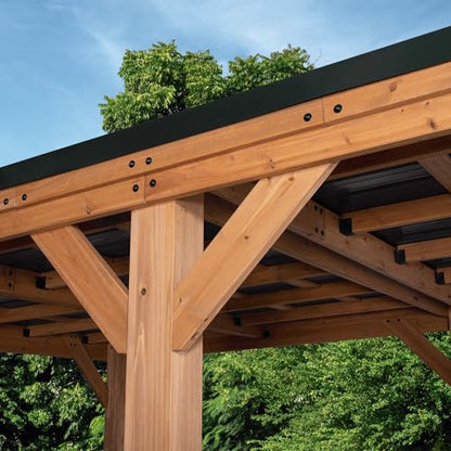 Kingsport 20' x 12' Cedar Wood Outdoor Carport Garage with Heavy