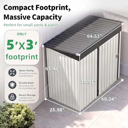 3' x 5' Outdoor Metal Storage Shed