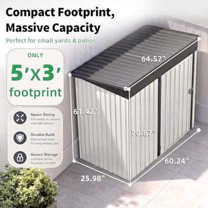 3' x 5' Outdoor Metal Storage Shed