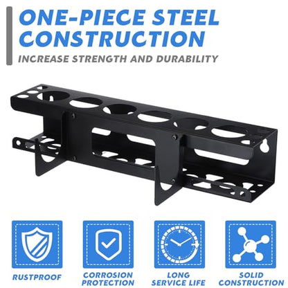 1 Pack Caulking Tube and Gun Holder 6 Slot 16.3 x 6.1 x 3.4 Inch Caulking Gun Storage Rack with Horizontally Base Sealant Organizer for Garage Workshop Work Van Wall Mounted Tubes and Nozzle