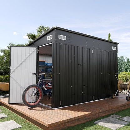8'x10' Lean to Shed Outdoor Storage Sheds with Triple Doors