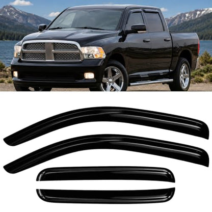 4PC Window Rain Guards fit Crew Cab 2009