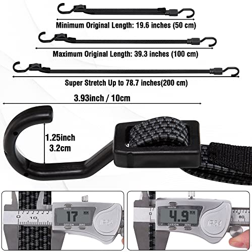 Bungee Cords with Hooks Heavy Duty (4 Count)