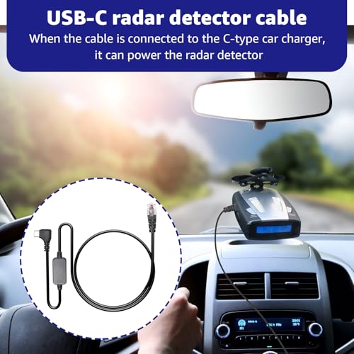 USB C to RJ11 Radar Detector Power Cord for Escort Uniden Cobra