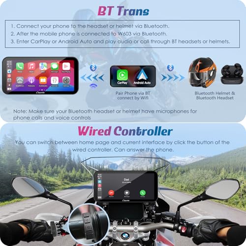 W603B 6.3" Motorcycle Carplay Screen for R1200GS R1250GS S1000XR