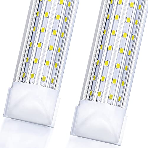 6-Pack, 8FT LED Shop Light, U Shape Integrated T8 LED Tube Light,18800LM, 144W, 6000K Cold Light, 8 Foot Linkable Shop Lights W/Built-in ON/Off Switch for Warehouse, Workshop (10 Count)