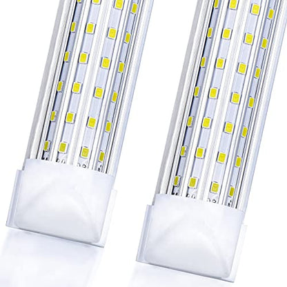 6-Pack, 8FT LED Shop Light, U Shape Integrated T8 LED Tube Light,18800LM, 144W, 6000K Cold Light, 8 Foot Linkable Shop Lights W/Built-in ON/Off Switch for Warehouse, Workshop (10 Count)