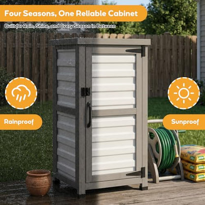 Outdoor Storage Cabinet with Metal Top