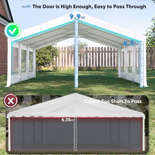 20x20ft Heavy Duty Party Tent Outdoor Canopy with Mesh Windows