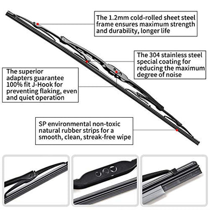 13"+13" Front Windshield Wiper Blades