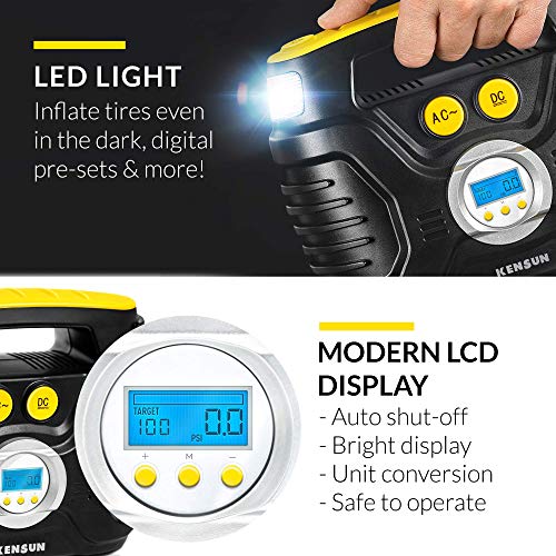AC DC Tire Inflator Pump for Car 12V DC and Home 110V AC Swift Performance 2.0 Portable Air Compressor Pump for Car and Home