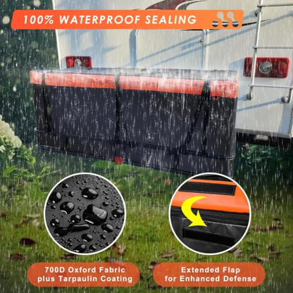 Hitch Mount Cargo Carrier Rack Basket 53"*19"*5"+Waterproof Bag 9 Cu.Ft