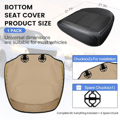 1 Pack Black Ventilated Cooling Mesh Bottom Car Seat Covers