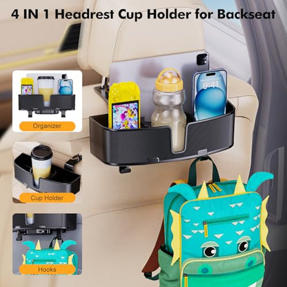 Car Headrest Cup Holder for Back Seat Organizer for Multi (2 Count)