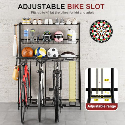4 Bike Stand Bike Rack Garage with 3