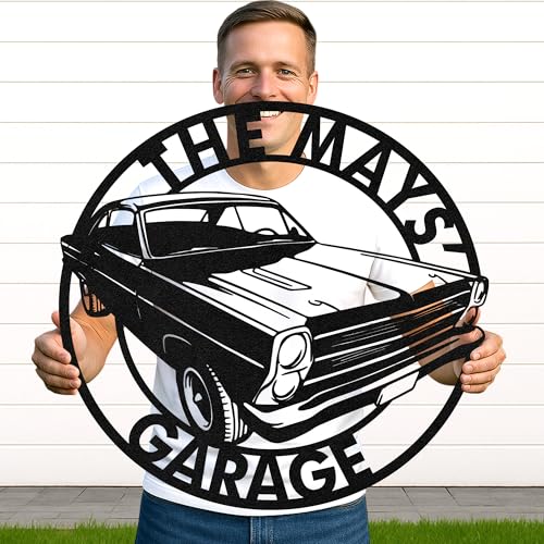Custom Garage Workshop Metal Sign Personalized Tool Name Wall Art for Car Truck Mechanic Shop Decor Durable Steel Sign for Dad Husband Men’s Auto Workspace or Fence