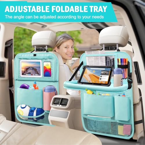 2Pack Car Backseat Organizer with Foldable Table Tray (2 Count)