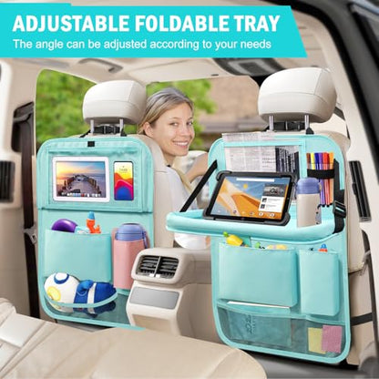 2Pack Car Backseat Organizer with Foldable Table Tray (2 Count)